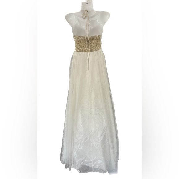 Size 7/8 Gold and White B. Darlin Ball Gown - Picture 2 of 4